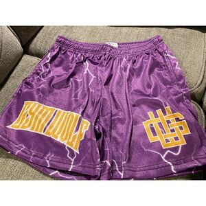 Gym Wolf Men's Mesh Shorts Size M Lightening Purple Drawstring New